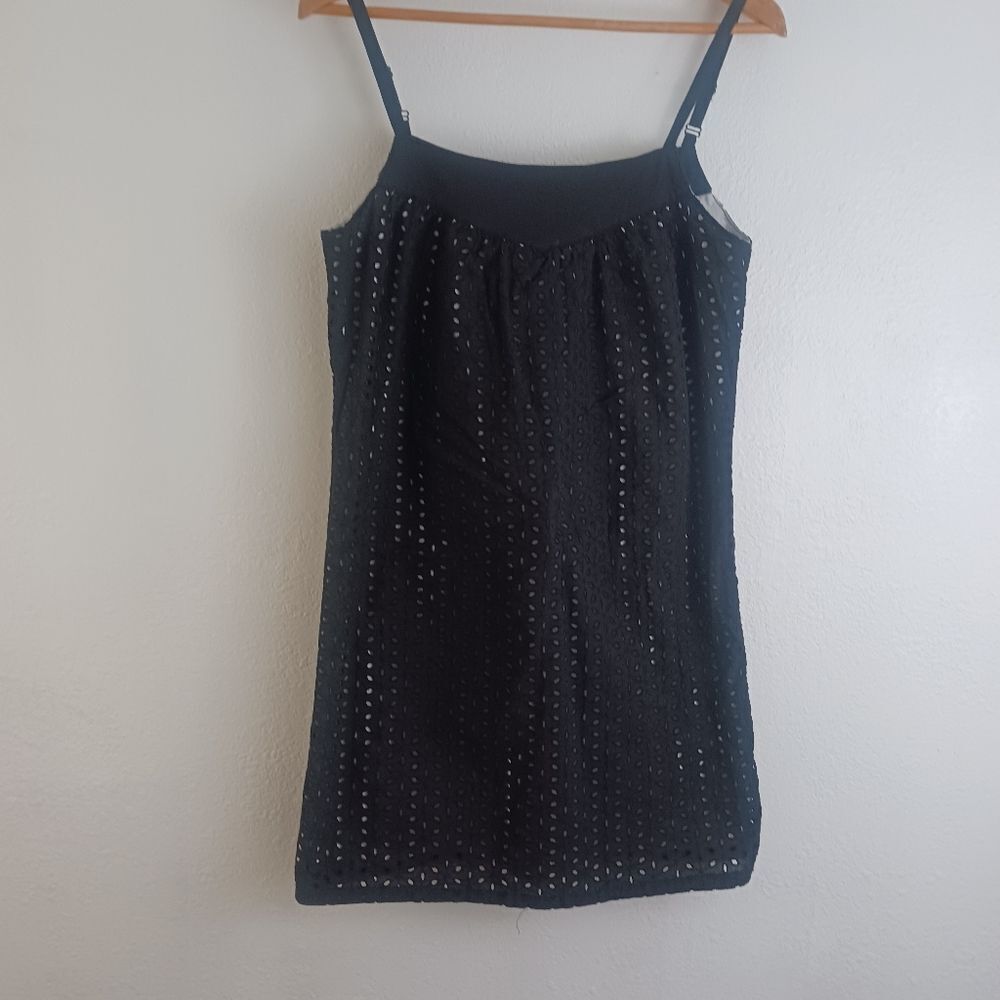 Roxy Junior Size Black Eyelet Spaghetti Strap Short Sundress suze M
